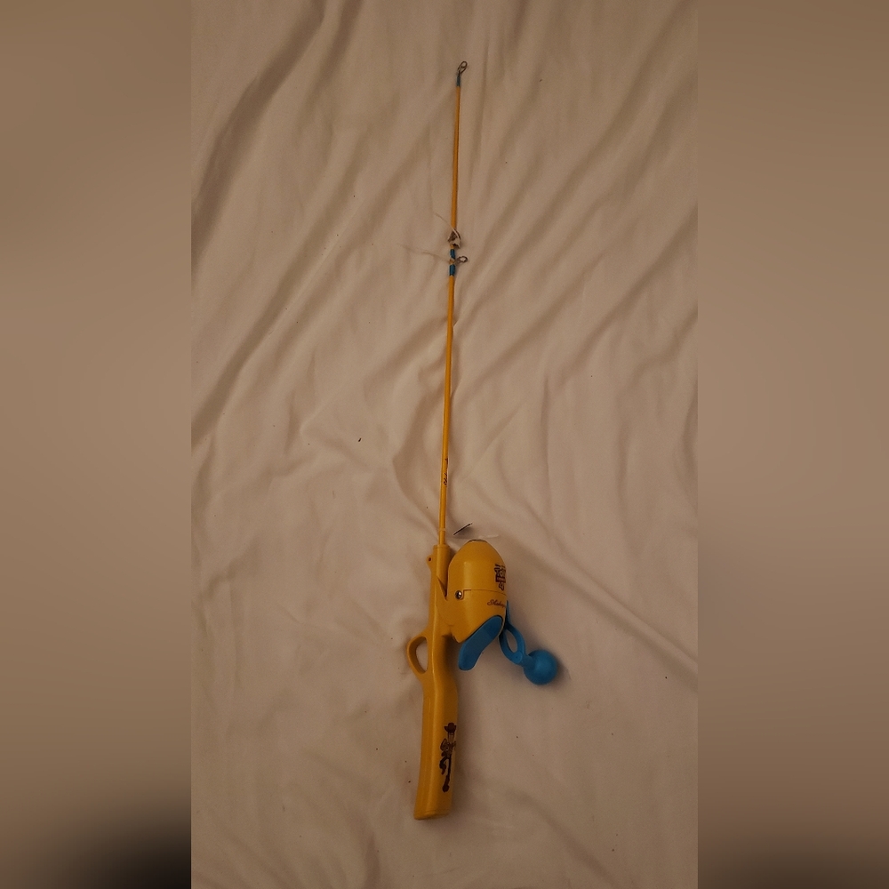 Vibrant Yellow and Blue Kids Fishing Rod